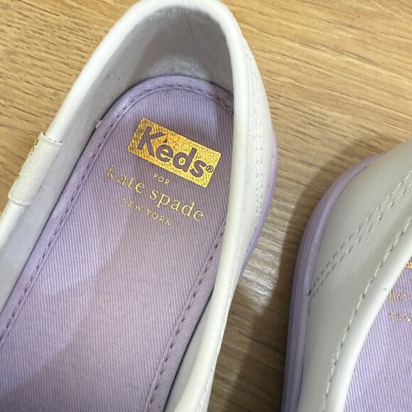 KEDS X KATE SPADE Triple Kick Colorblock Sneakers Size 7.5 Lavender Trimmed - Picture 4 of 10